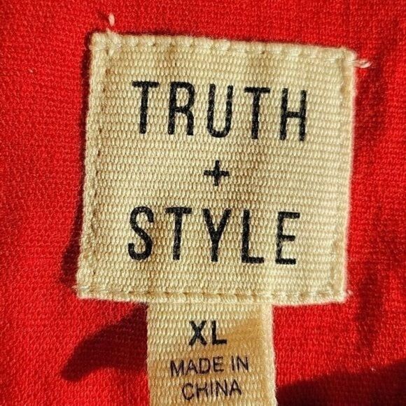 NWOT Truth + Style Mixed Media Top with Button Detail Sz XL - Picture 9 of 14